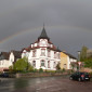 Pfarrhaus mit Regenbogen